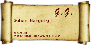 Geher Gergely névjegykártya